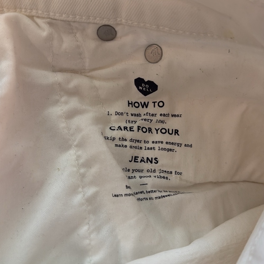 Madewell sz 29 The Perfect Vintage Wide Crop Jean White zip fly great condition - Picture 7 of 8